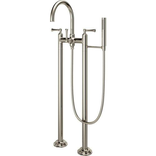 Pfister LG6-1TBD Polished Nickel Two Lever Floor Mount Filler Trim Only