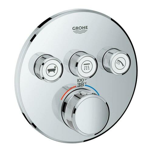 Grohe 29138000 Four Handle Thermostatic Valve Trim - StarLight Chrome