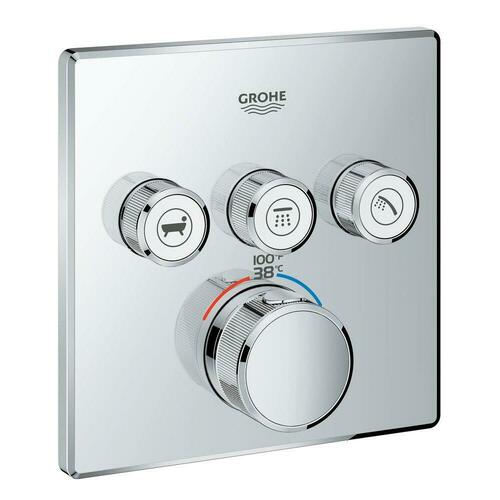 Grohe 29142000 Four-Handle Thermostatic Valve Trim - StarLight Chrome