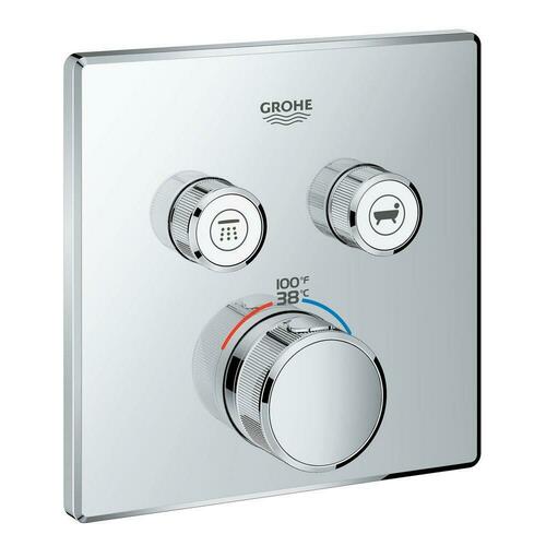 Grohe 29141000 Three-Handle Thermostatic Valve Trim - StarLight Chrome