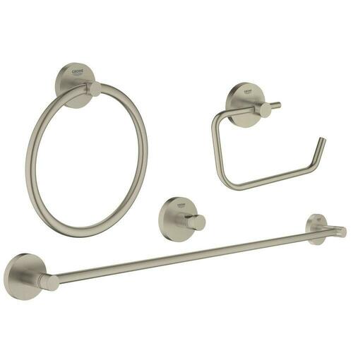Grohe 40823EN1 Brushed Nickel 4-in-1 Bathroom Accessories Set