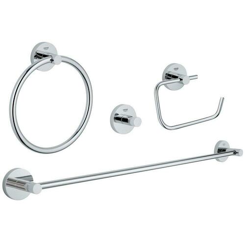 Grohe 40823001 4-in-1 Starlight Polished Chrome Bathroom Accessories Set