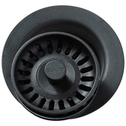 Elkay LKQD35BK Black Plastic Disposer Flange with Basket Strainer Stopper