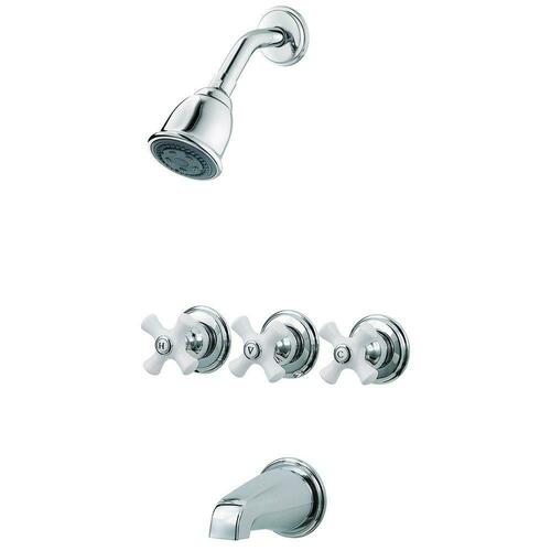 Pfister LG01-8CPC Three-Handle Multi-Function Bathtub Shower Faucet Trim - Polished Chrome