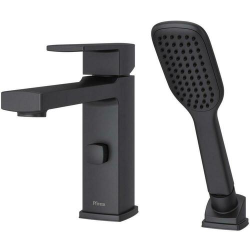 Pfister RT6-2DAB Matte Black Single Handle Roman Tub Faucet with Hand Shower