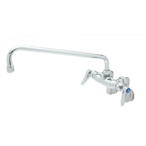 T&S Brass B-0236-CR-063X Double Pantry Faucet, Wall Mount, Ceramic, Check Valves, 14