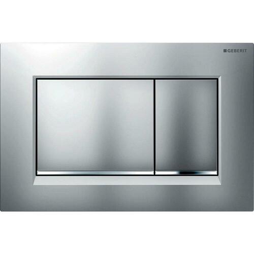 Geberit 115.883.JQ.1 Matte Chrome Dual Flush Actuator Plate, 1.6 GPF, 9-7/10 x 1/2 in.