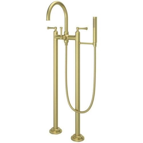 Pfister LG6-1TBBG Brushed Gold Two Handle Cross Floor Mount Filler