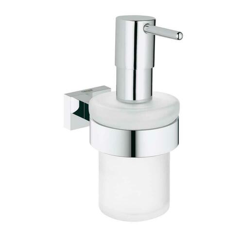 Grohe 40756001 Essentials Cube Wall Mount Soap Dispenser with Holder, StarLight Chrome