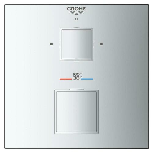 Grohe 24158000 StarLight Chrome Two Handle Thermostatic Valve Trim