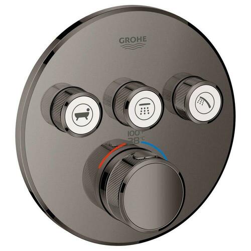 Grohe 29138A00 Four-Handle Thermostatic Valve Trim - Hard Graphite