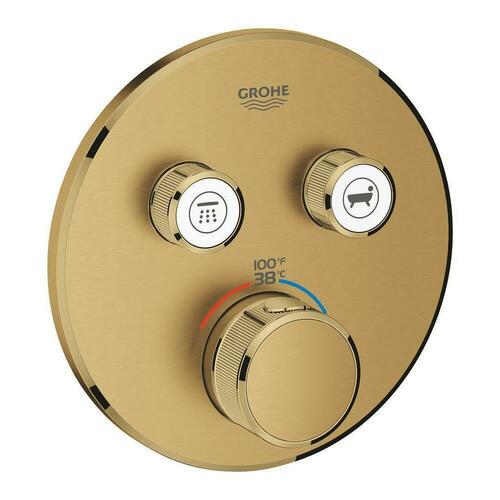 Grohe 29137GN0 Brushed Cool Sunrise Three Handle Thermostatic Valve Trim