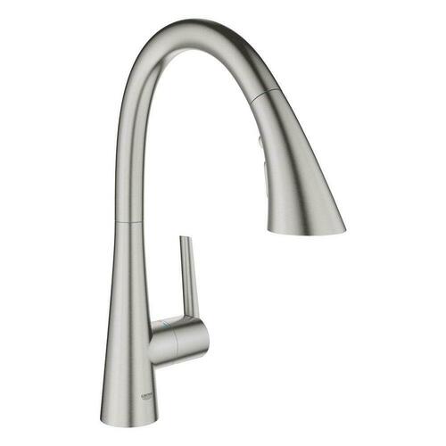 Grohe 32298DC3 SuperSteel Single Handle Pull Down Kitchen Faucet
