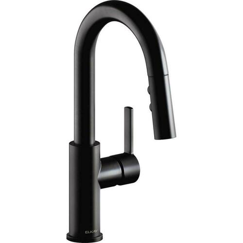 Elkay LKAV3032MB Matte Black Single Handle Pull Down Bar Faucet