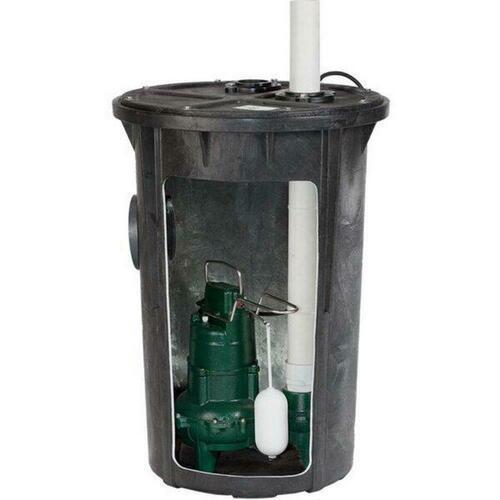 Zoeller 912-0010 115V 1/2 HP Sewage Pump Basin System, 115 GPM, 20 ft Cord