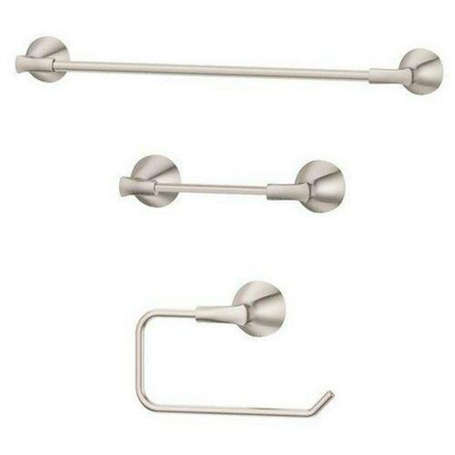 Pfister BTB-WLL3K Brushed Nickel Towel Bar and Tissue Holder