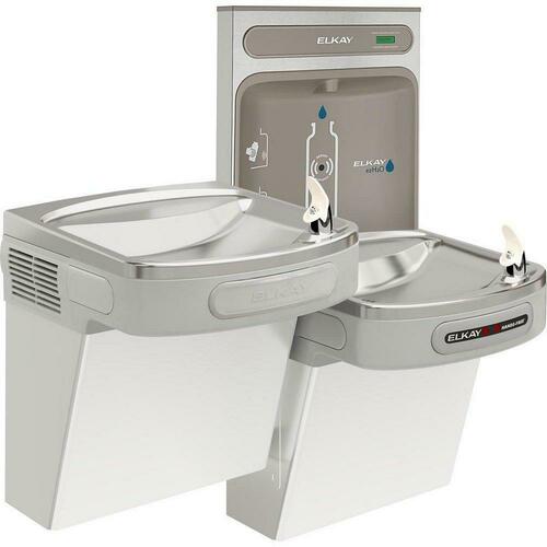 Elkay EZOTL8WSLK Wall-Mount Indoor Bottle Filling Station - Light Grey Granite Steel