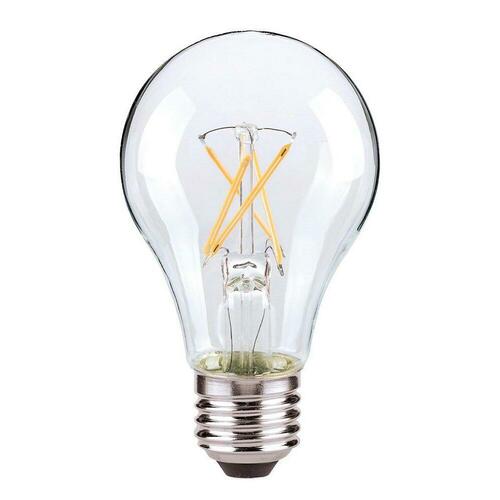 Satco S12414 60W A19 LED Dimmable Light Bulb, Medium E-26 Base, Clear, 4-10/77 in.