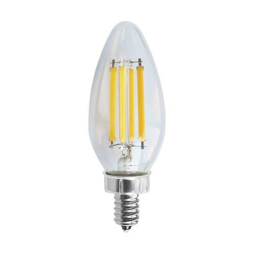 Satco S11385 75W C11 LED Dimmable Light Bulb, Candelabra E-12 Base, Clear