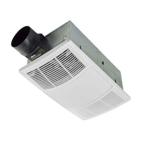 Broan NuTone BHFLED80 80 CFM Ceiling Mount Bathroom Exhaust Fan with Light Heater - 1.5 Sones
