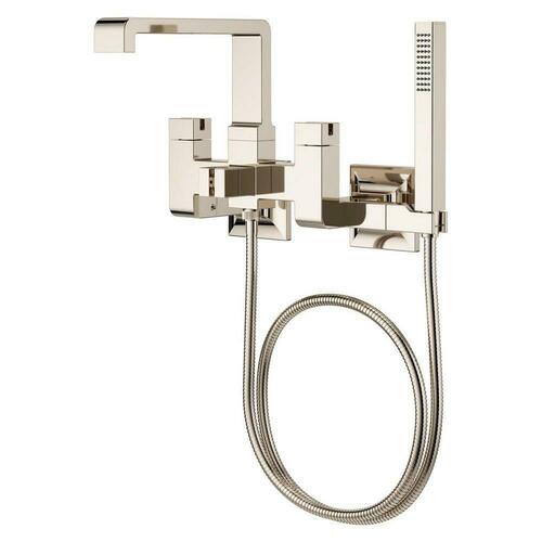 Pfister LG6-3VRVD Wall-Mount Tub Filler with Handshower in Polished Nickel (Handles Not Included)