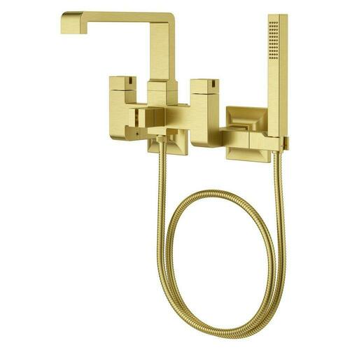 Pfister LG6-3VRVBG Brushed Gold Wall Mount Tub Filler with Handshower (Handles Sold Separately)
