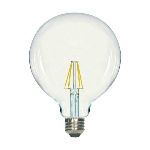 Satco S21258 100W G40 Dimmable LED Light Bulb, Medium E-26 Base, Clear, 6-27/50 in.