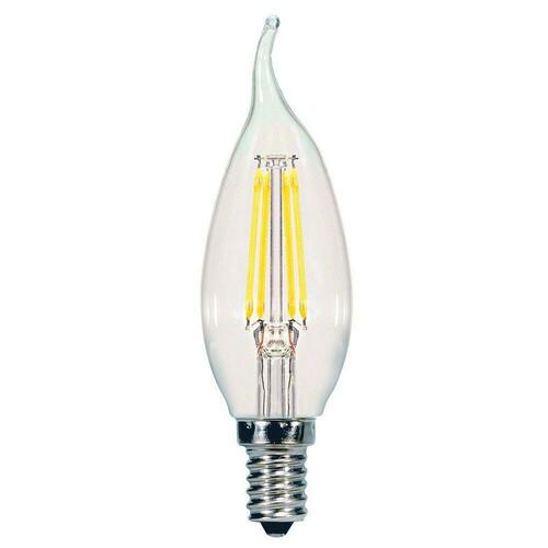 Satco S21304 60W CA11 LED Dimmable Light Bulb, Candelabra E-12 Base, Warm White