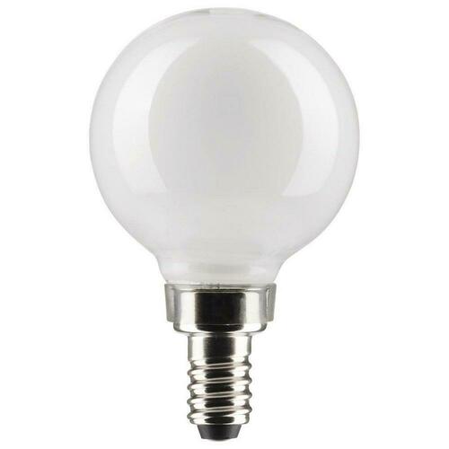Satco S21213 60W G16.5 LED Dimmable Light Bulb, Candelabra E-12 Base, White
