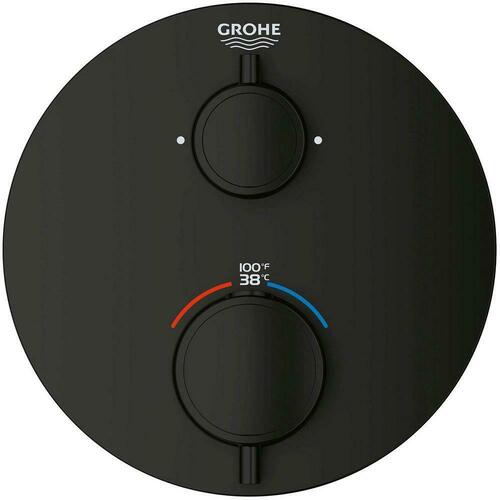 Grohe 241332430 Matte Black Two Handle Thermostatic Valve Trim