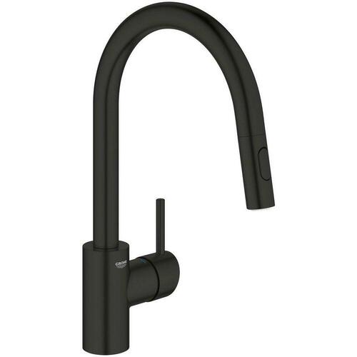 Grohe 326652433 Matte Black Single Handle Pull-Down Kitchen Faucet