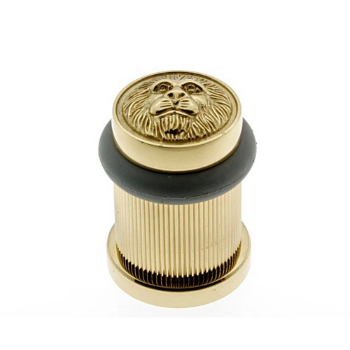 IDH 13090-003 Lion Head Bullet Door Bumper/Stop Polished Brass