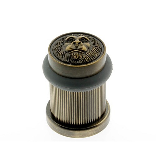 IDH 13090-005 Lion Head Bullet Door Bumper/Stop Antique Brass