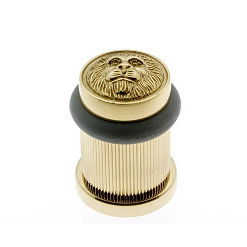 IDH 13090-3NL Lion Head Bullet Door Bumper/Stop Brass No Lacquer