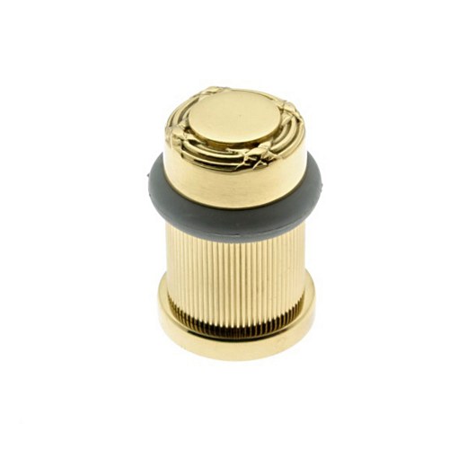 IDH 13092-003 Ribbon and Reed Bullet Door Bumper/Stop Polished Brass