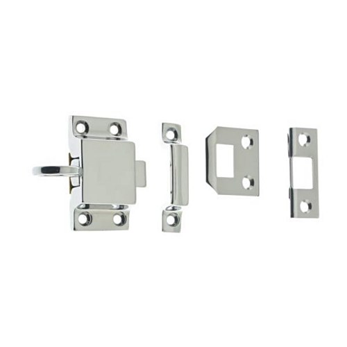 IDH 21006-026 Solid Brass Transom Catch W/ 3 Strikes (Rim, Angle, Universal) Polished Chrome