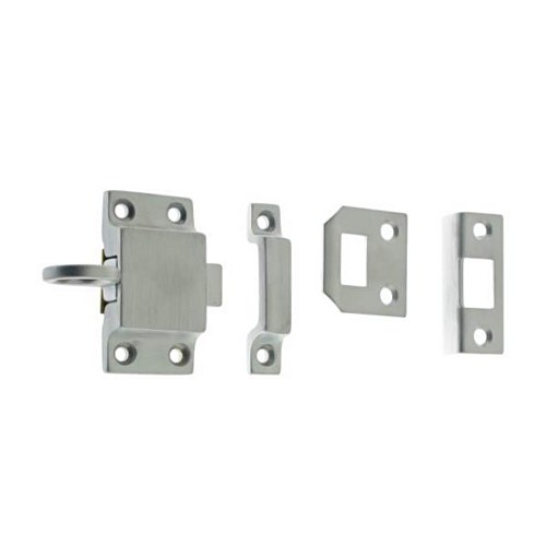 IDH 21006-26D Solid Brass Transom Catch W/ 3 Strikes (Rim, Angle, Universal) Satin Chrome