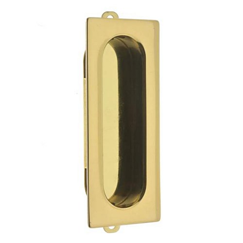 IDH 25400-003 Solid Brass Rectangular Flush Pull Polished Brass