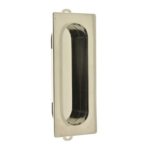 IDH 25400-014 Solid Brass Rectangular Flush Pull Bright Nickel