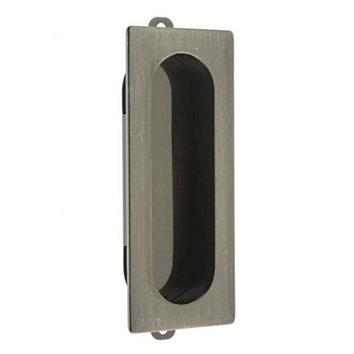 IDH 25400-15A Solid Brass Rectangular Flush Pull Antique Nickel