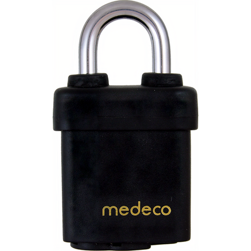 Medeco 5451FLO Key-in-Knob Padlock, Non-Key Retaining, 5/16in Shackle, 2-1/8in Body Width