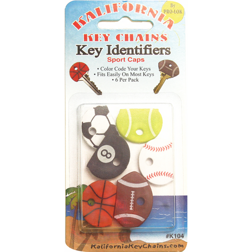 Pro-Lok K104 Key Cap Sports Card of 6