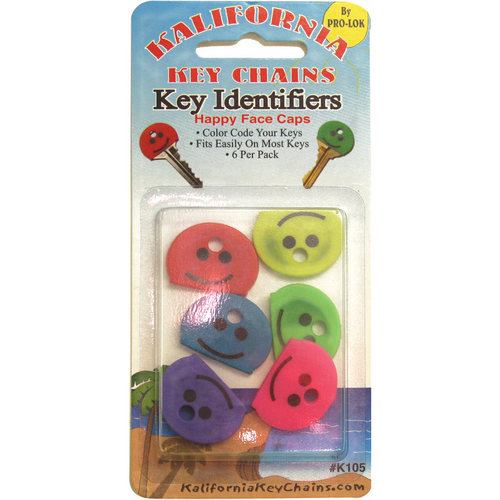 Pro-Lok K105 Key Caps Happy Face Card of 6