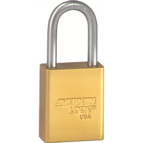 American Lock A1106KD YLW Safety Padlock 1-1/2in Shackle Yellow Keyed Different