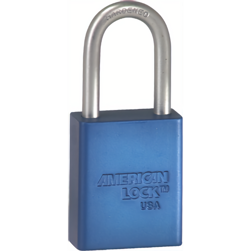 American Lock A1106KZ BLU Safety Padlock 1-1/2in Shackle Blue Aluminum Body 0 Bitted