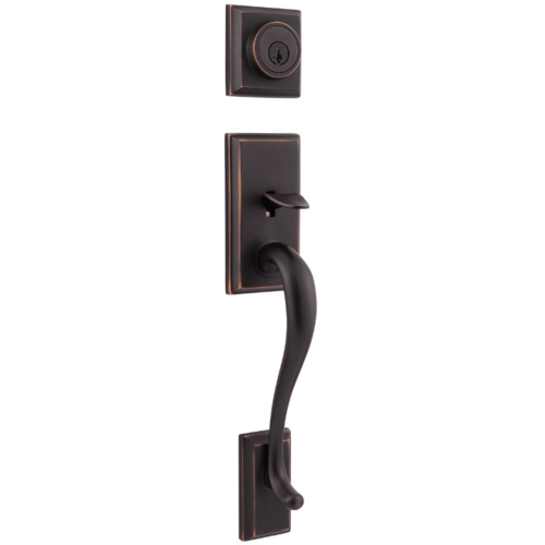 Kwikset 800HE-LIP11P-RCAL5303-SMT Hawthorne Handleset, KW1 SmartKey, Radius Corner Latch, Venetian Bronze