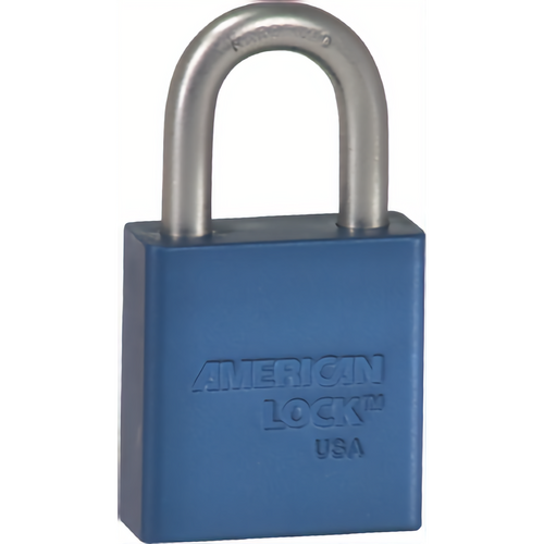 American Lock A1205KD BLU Padlock 1-1/8in Shackle Aluminum Blue Keyed Different
