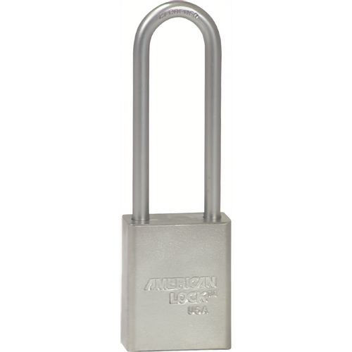 American Lock A1107KD CLR Safety Padlock 3in Shackle Silver Keyed Different