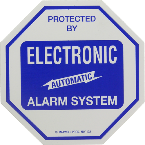 Maxwell Alarm Screen DY-102 Decal 4 x 4in Alarm System
