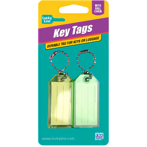 Luckyline 10102 ID Key Tag Ball Chain Assorted 2/Card